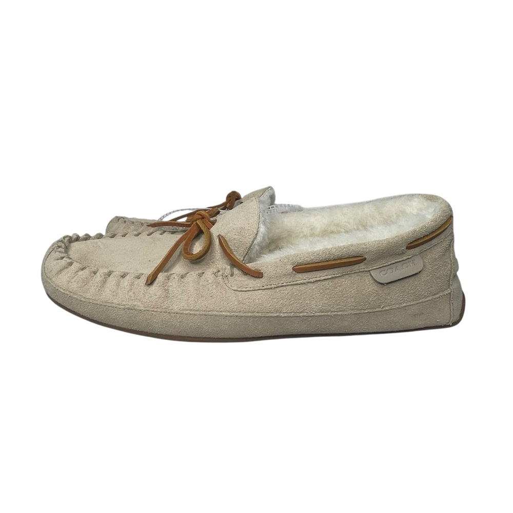 NWOT Coach 11.5 Suede Moccasin Slippers - Picture 2 of 8